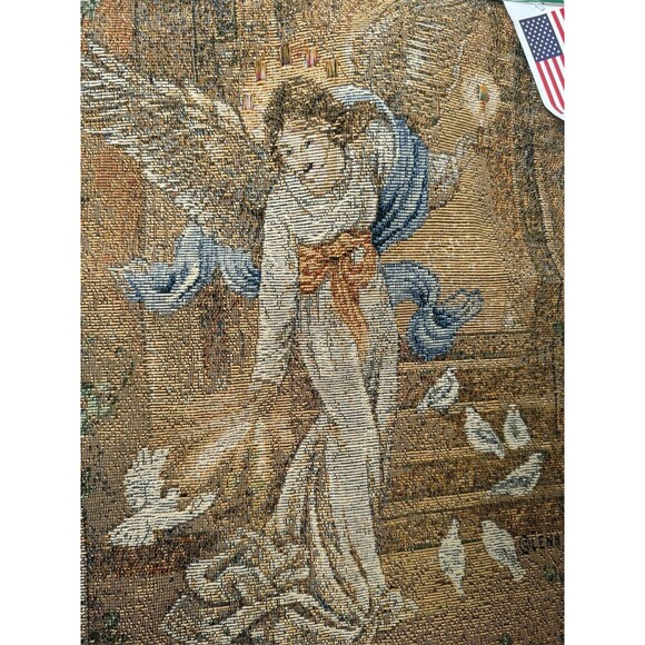 Manual Woodworkers Angel Of Light Tapestry With Lights Wall Hanging 13x18” New - Picture 3 of 9